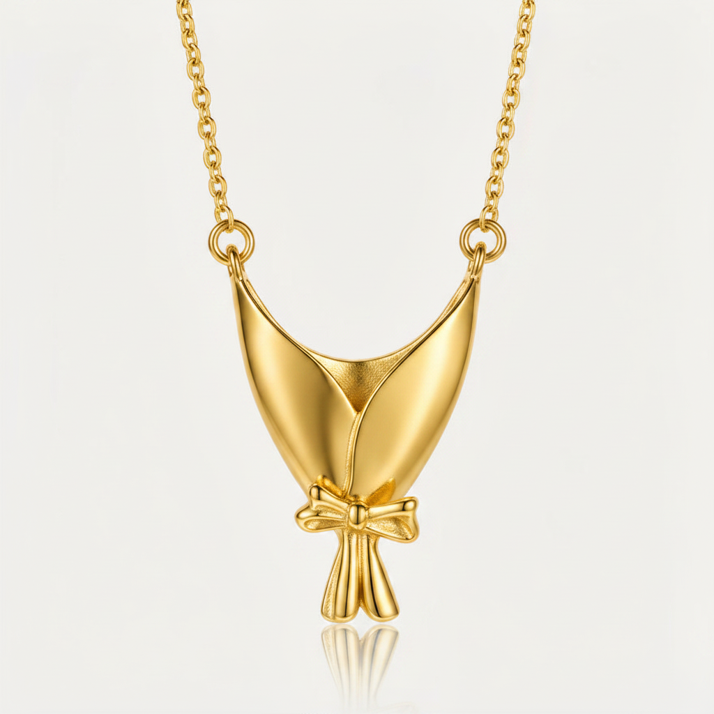 Gold bouquet necklace