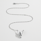 Silver bouquet necklace flat lay display
